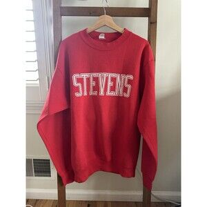 Vintage Stevens Institute Of Technology RED Crewneck Sweatshirt Men's L 70s RARE